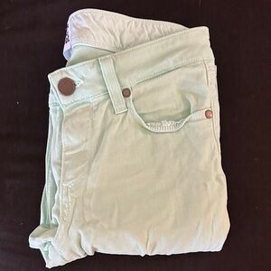 PAIGE Mint Green Skinny Jeans